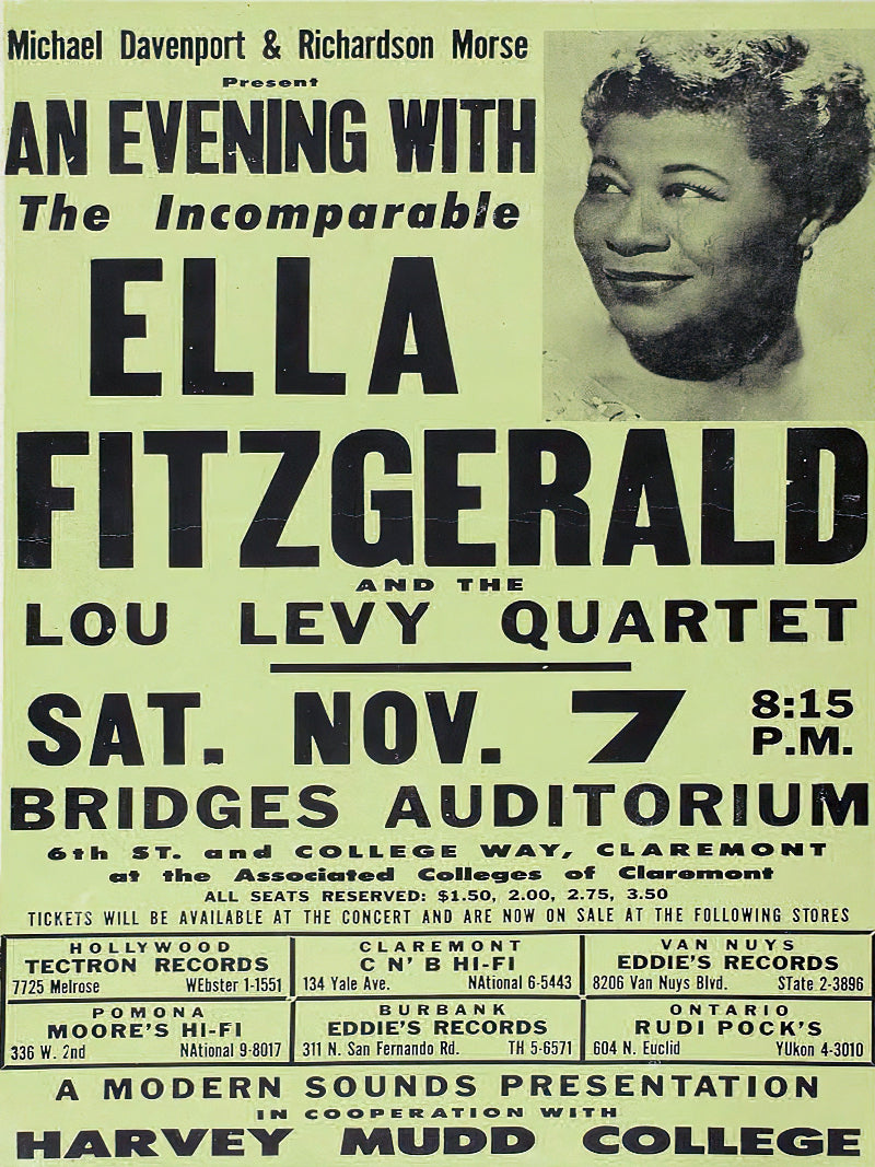 Ella Fitzgerald at Bridges Auditorium  paper poster