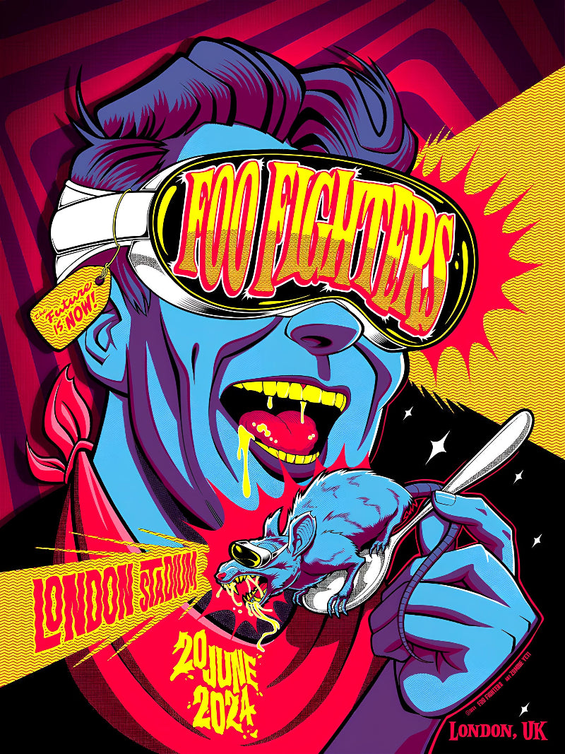Foo Fighters at London Stadium paper poster