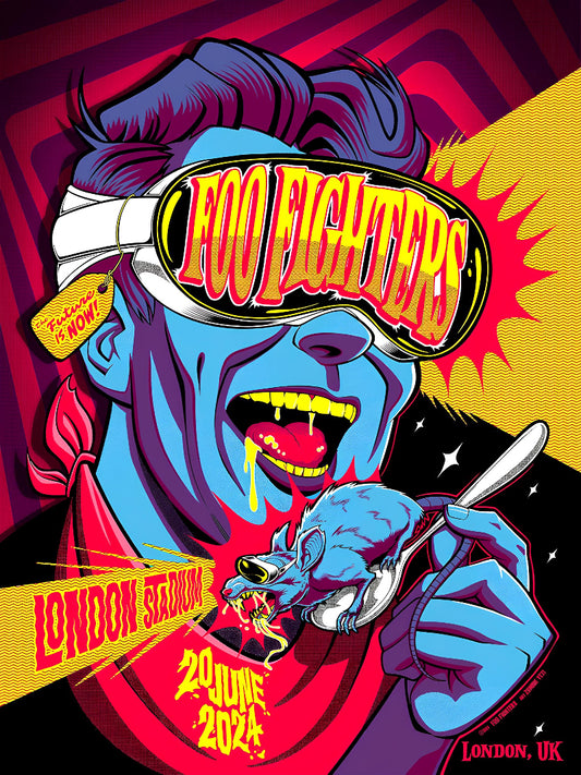 Foo Fighters at London Stadium paper poster