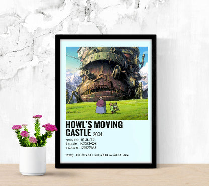 Howl's Moving Castle Minimalist framed poster