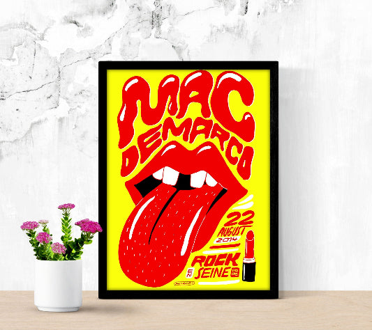 Mac DeMarco en Rock Seine Paris framed poster