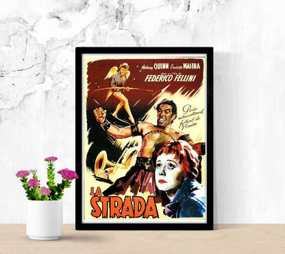 La strada framed poster