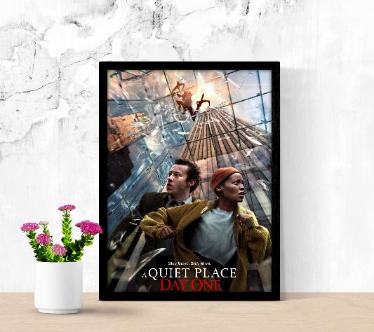 A Quiet Place Day One framed poster