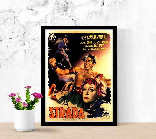 La strada framed poster