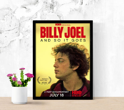 Billie Joel and so it goes framed poster