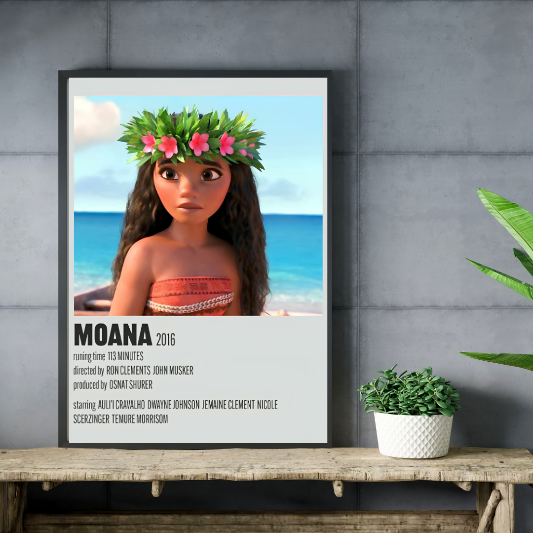 Moana minimalist framed poster