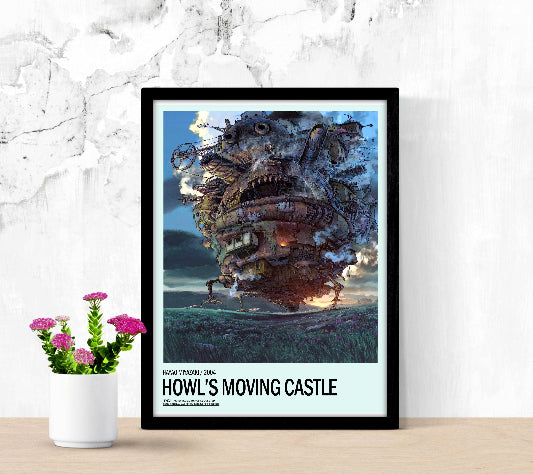 Howl's Moving Castle Minimalist framed poster