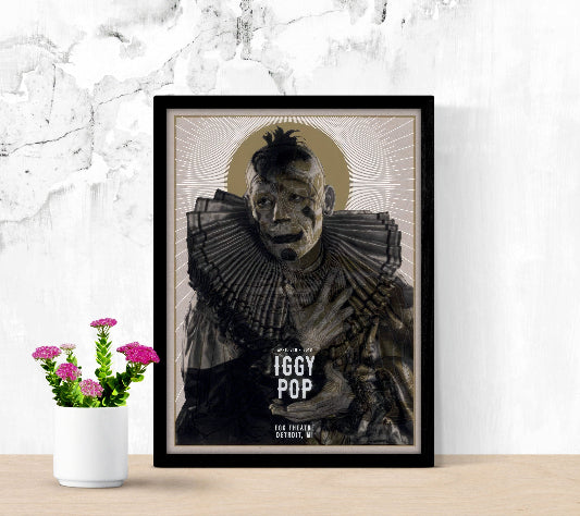 Iggy Pop at Fox Theatre Detroit framed poster