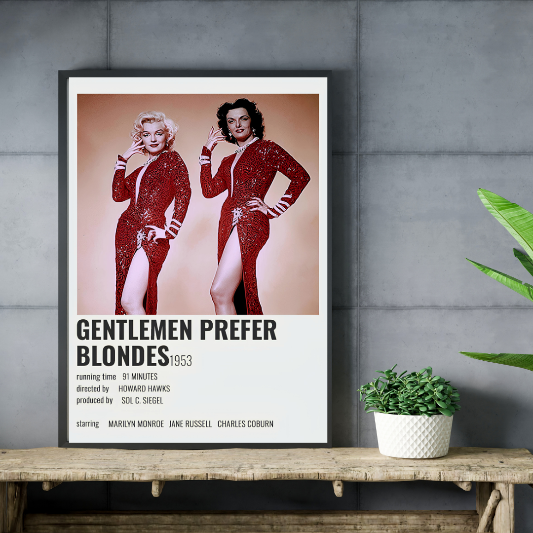 Gentlemen Prefer Blondes minimalist framed poster