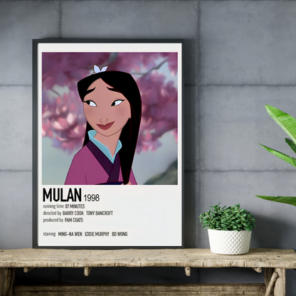 Mulan minimalist framed poster