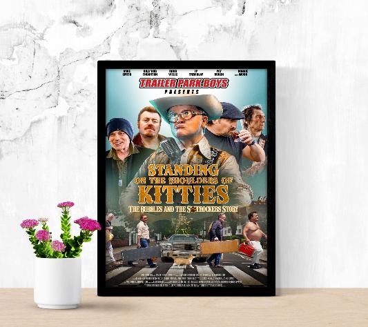 Standing On The Shoulders of Kitties framed poster