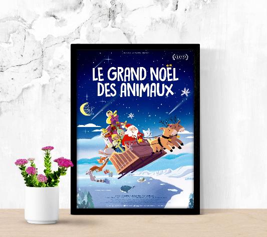 Le grand Noel des animaux framed poster