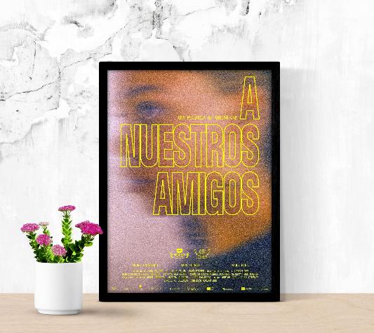 A nuestros amigos framed poster