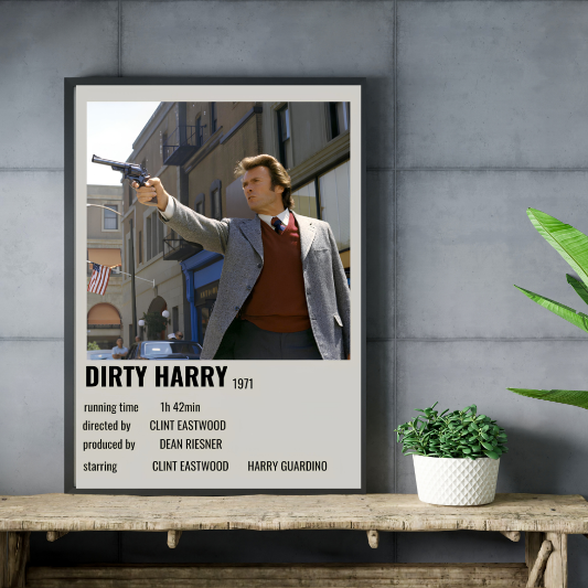Dirty Harry minimalist framed poster