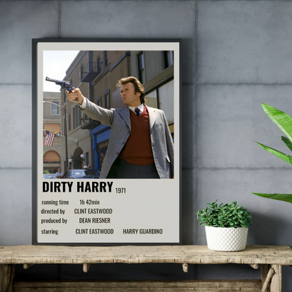 Dirty Harry minimalist framed poster