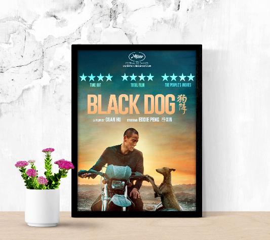 Black Dog framed poster