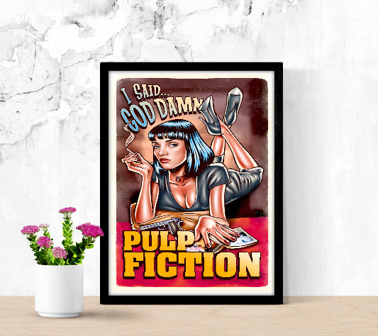 Pulp Fiction Filmkunst-Poster – Matt, 300 G/m², Digitaldruck, Ohne Rand, Für Rahmen, Verschiedene Größen