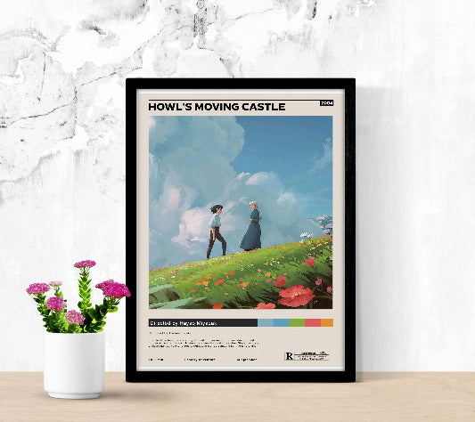Howl's Moving Castle Minimalist ramed poster