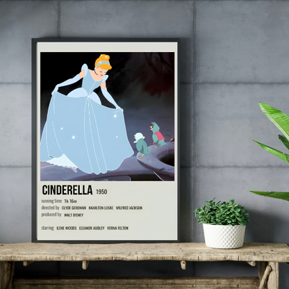 Cinderella minimalist framed poster