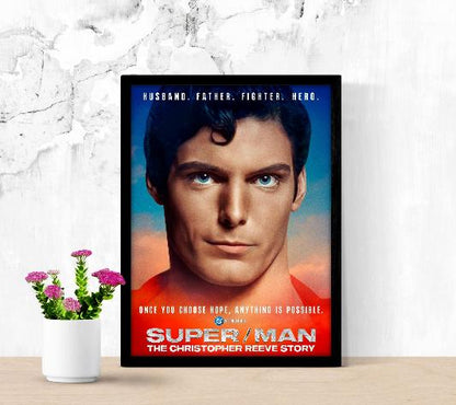 Superman The Christopher Reeve Story framed poster