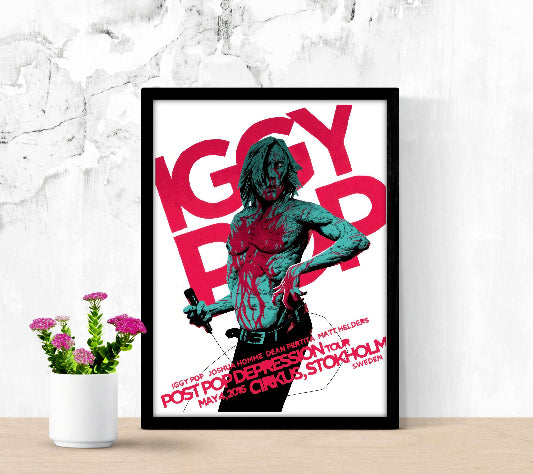 Iggy Pop Cirkus Stokholm Post Pop Depression Tour framed poster