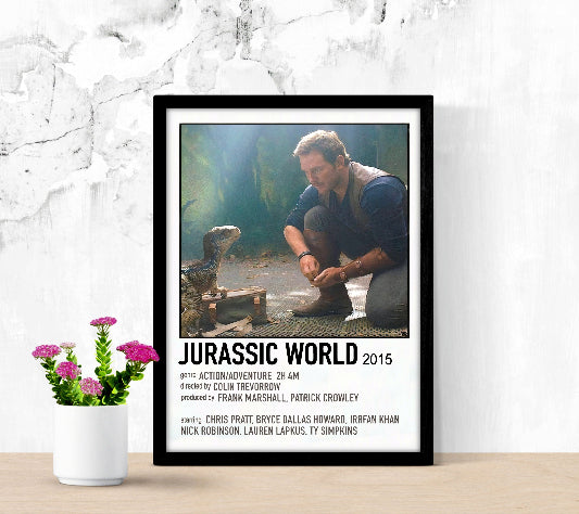 Jurassic World Minimalist framed poster
