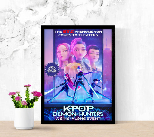 KPop Demon Hunters framed poster