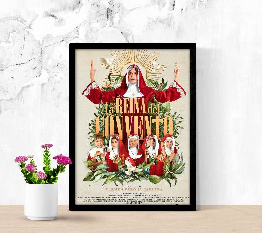 La reina del convento framed poster