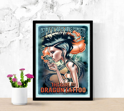 The Girl With Thw Dragon Tatoo Wall Art framed poster
