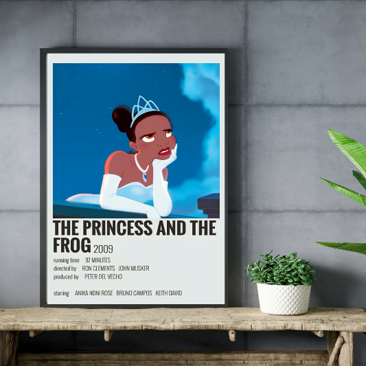 The Princess and The Frog minimalist framed poster