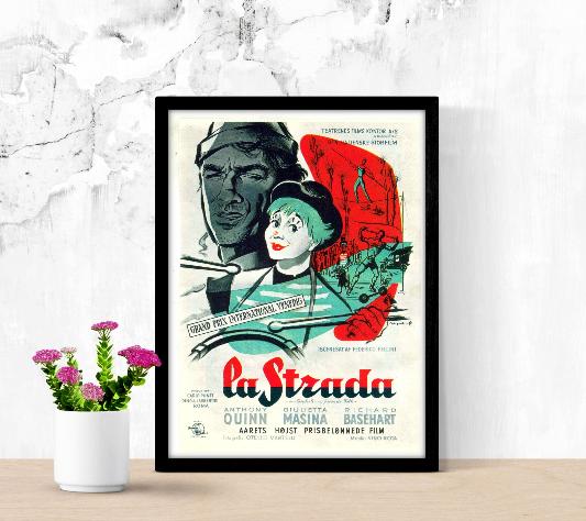 La strada framed poster