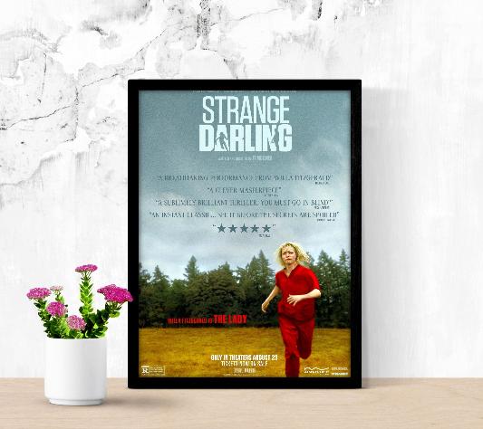 Strange Darling framed poster