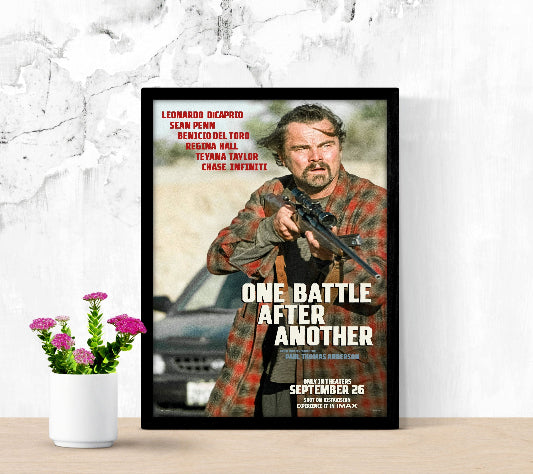 One Battle After Another framed poster