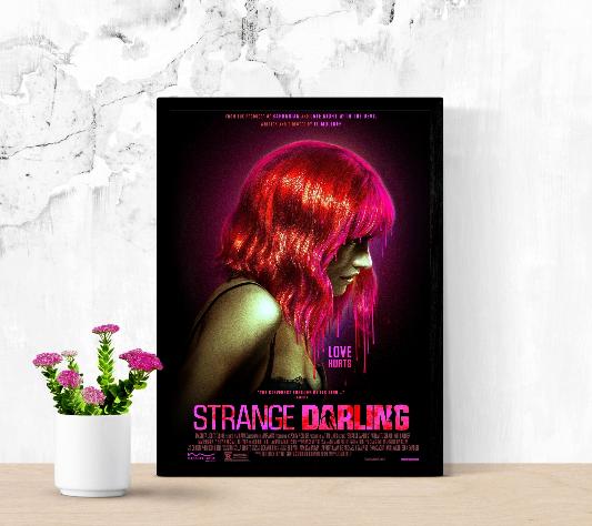 Strange Darling framed poster