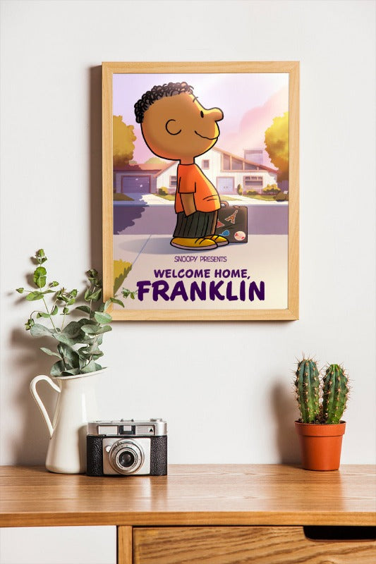 Snoopy Presents Welcome Home Franklin - framed poster