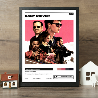 Baby Driver minimalist framed poster