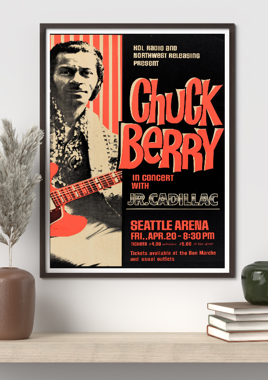 Chuck Berry at Seattle Arena framed poster