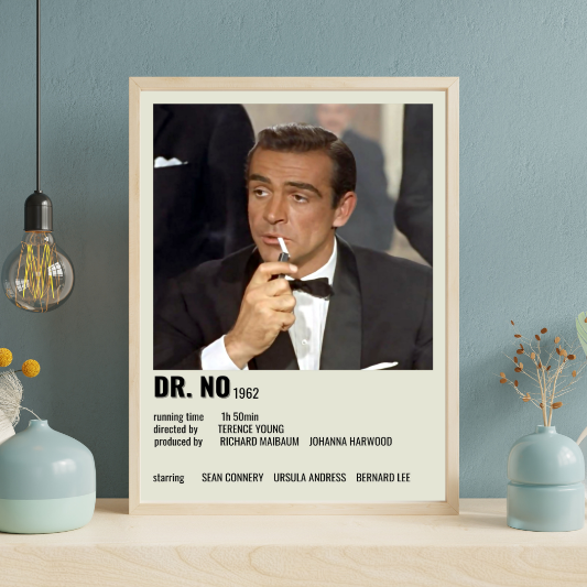 Dr. No minimalist framed poster