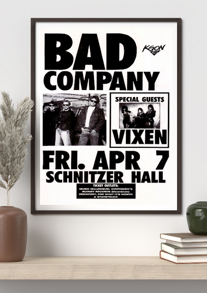 Bad Company at Schnitzer Hall framed poster