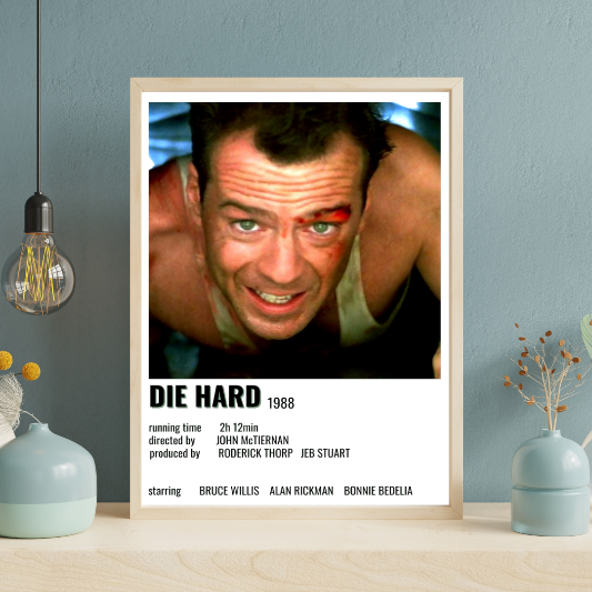 Die Hard minimalist framed poster