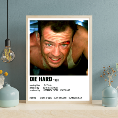 Die Hard minimalist framed poster
