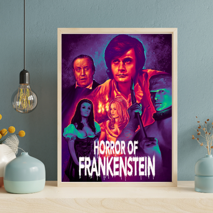Horror of Frankenstein framed poster