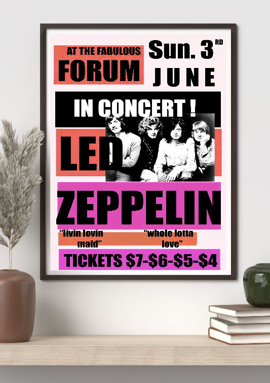 Led Zeppelin at The Fabulous Forum framed poster