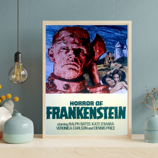 Horror of Frankenstein framed poster