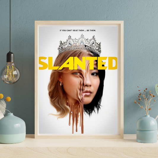 Slanted framed poster