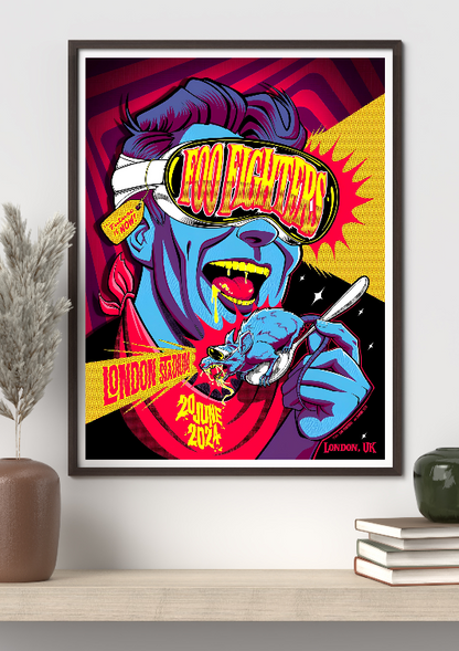 Foo Fighters at London Stadium framed poster
