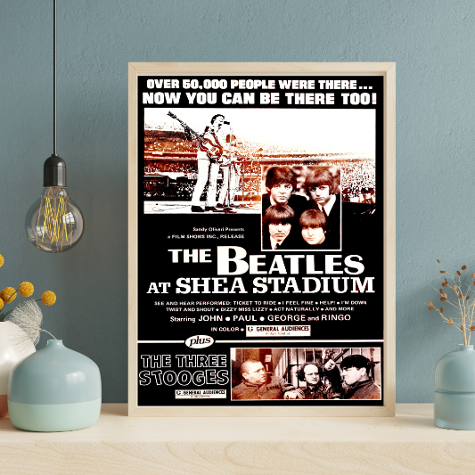The Beatles at Shea Stadium framed poster