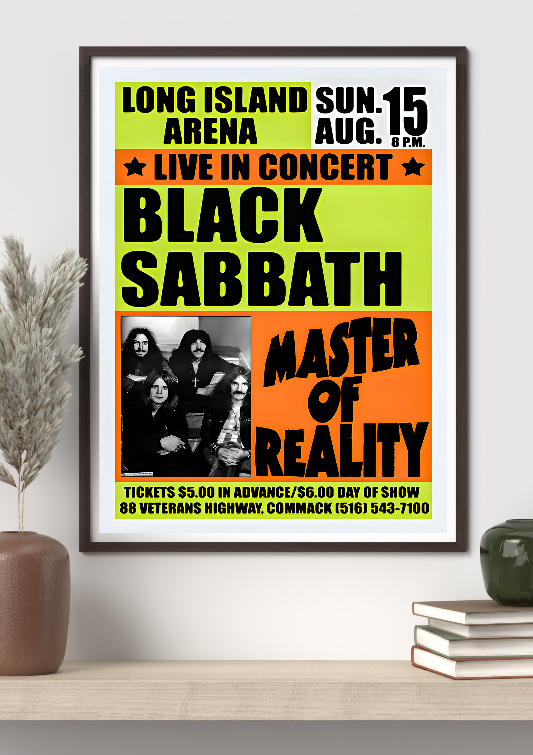 Black Sabbath at Long Island Arena framed poster