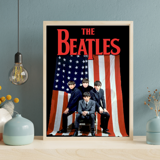 The Beatles at Shea Stadium framed poster