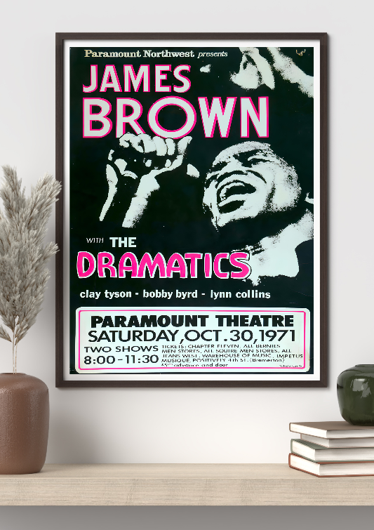 James Brown at Paramount Theatre framed poster
